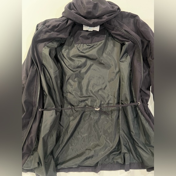 Vintage Utility Jacket Made in Egypt Black Hooded Pockets Cinched Waist Large - Picture 5 of 16